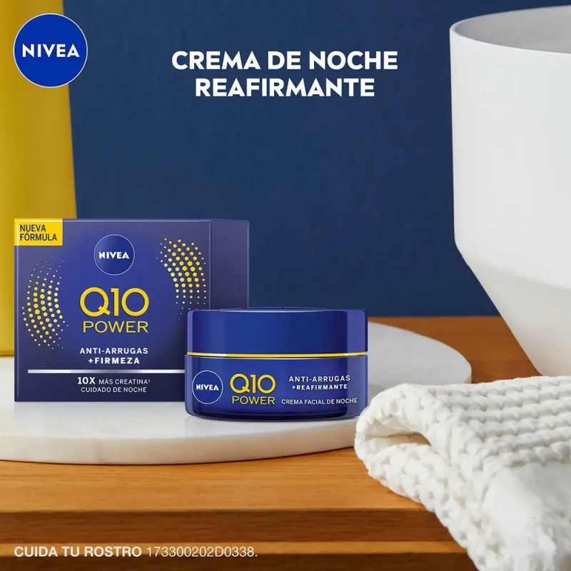 Nivea Q10 Power Crema Facial de Noche, Todo Tipo de