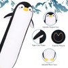 Sprinqdawin Long Penguin Plush Pillow, 33.5” Black Penguin Stuffed Animal,