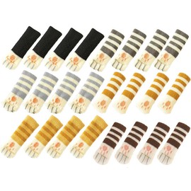 Pack of 24 chair socks, chair leg caps, knitted chair leg protectors, cat paw furniture socks, furniture leg socks, chair socks, floor protection, suitable for table and chair legs with a foot