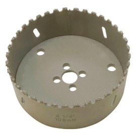 4 1/4 Inch Masonry Hole Saw for Dryer Vent Or 4 1/4 Recessed Lighting Fiberglass Hardie Plank Cement Siding 4 1/4" Carbide Hole Saw for Holes Through Concrete Block Plaster Backer Board and Drywall