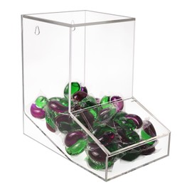 Gnjoyxuan Laundry Pods Container, Acrylic Candy Dispenser with 2 Lid, Dishwasher Pod Holder, Laundry Organization for Laundry Room, Home, kitchen, Office Used- Stand or Wall Mount