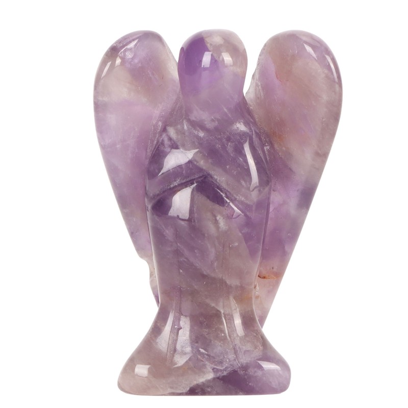 Faux Crystal Angel Figurine Carved Peace Healing Pocket Angel Statue
