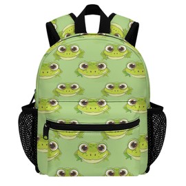 YSBKN Kid's Mini Backpack 12 Inch Cute Frogs with Big Eyes Backpack Schoolbag Preschool Kindergarten Children Bag Nursery Travel Bag for Toddler Boys Girls Age 3-7
