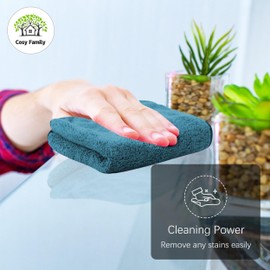 Cosy Family 24 Pack Soft Washcloths Set - 12 x 12 inches, Quick Drying - Highly Absorbent Coral Velvet Fingertip Towel Bathroom Wash Clothes for Bath, Spa, Facial, Kitchen - Light Color