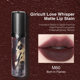 GIRLCULT Matte Lip Stain – Lightweight Velvet Lip Tint, Long Lasting Liquid Lipstick, Transfer Resistant, Non-Drying & Smudge Proof Formula (M60)