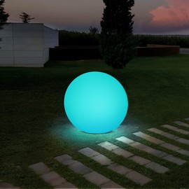 infray 12-Inch LED Ball Light, Solar Rechargeable Globe Light Color Changing Solar Globe Lamp IP67 Waterproof Outdoor Garden RGB Orb Light for Patio Pool Yard Bar Party Decorative Lighting