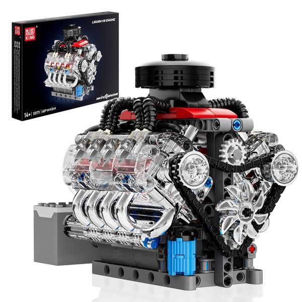 Mould King Mini V8 Engine Kits That Runs, Build Your