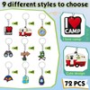 Sasylvia 72 Pcs Camp Party Favors Keychain 9 Styles Happy