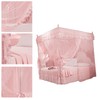 Luxury Princess 3 Side Openings Post Bed Curtain Canopy Netting