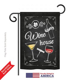 Breeze Decor G167002 House Happy Hour & Drinks Everyday Wine Impressions Decorative Vertical Garden Flag, 13" x 18.5", Multicolor