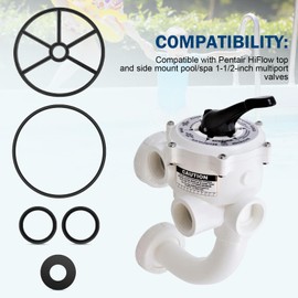 271104 Diverter & 271106 Sight Glass Fit for Pentair 1 1/2" Multiport Valve Gasket Kit, Replacement for Pentair Pool Filter Valve Rebuild Kit 1 1/2" Top & Side Spider Gasket Pool Spa Multiport Valve