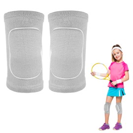 Knee Pads for Kids Suit for Age 7-12 Years, Wrestling Knee Pads Volleyball Knee Pads Thick Sponge Youth Girls Anit-Slip Sport Knee Support Brace for Volleyball Dance Yoga Running Climbing Grey