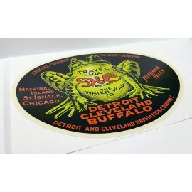 D&C Lake Lines Vintage Style Travel Decal / Vinyl Sticker, Luggage Label