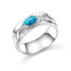 Ladytree Created Turquoise Spinner Ring for Women - 925 Sterling
