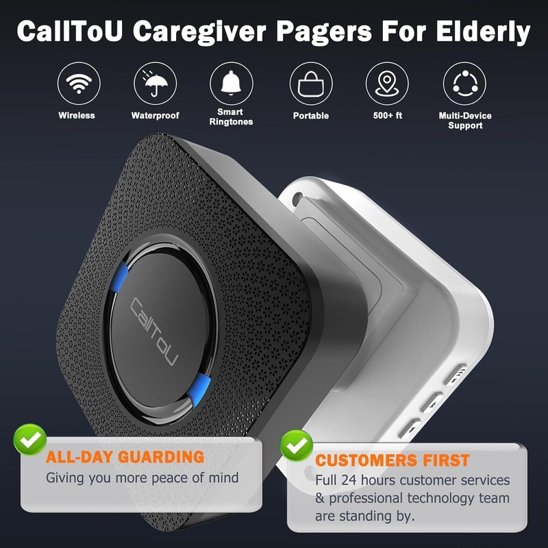CallToU Wireless Caregiver Pager Call Bell Call System Alert Button