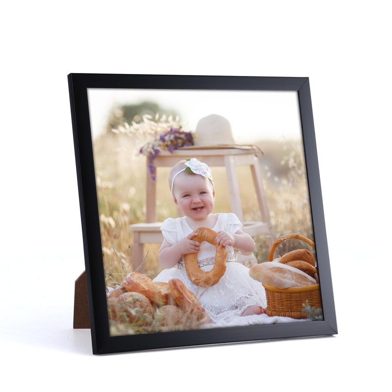 Giftgarden 8x8 Picture Frame Black, 8 by 8 Thin Square