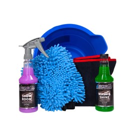 Wash & Shine Car Care Kit - Wash & Shine, Showroom Shine, Microfiber Wash Mitt, 2.5 Gallon Bucket, Microfiber Towel 32 OZ