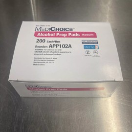 MediChoice Alcohol Prep Pad, Large - 1 box of 200 pads, - Exp 12/26 REF: APP102A