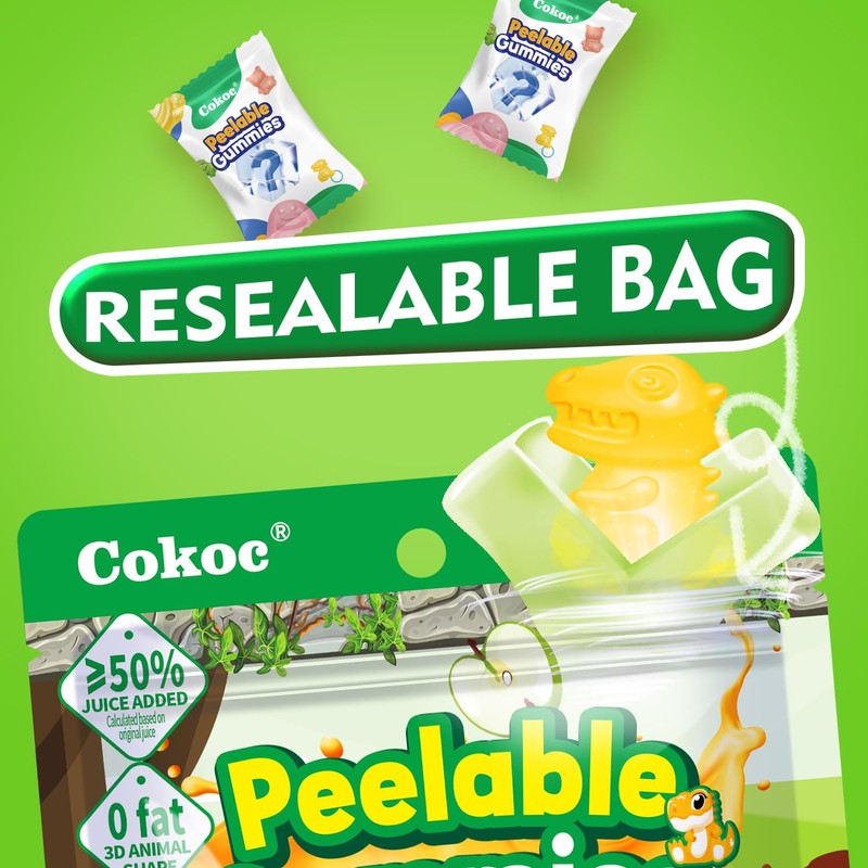 COKOC Peelable Gummy Mystery Cube– 3D Peeling Gummies Candy Individual