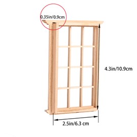 SHINEOFI 2Pcs 1/12 Scale Miniature Dollhouse Windows – 12-Pane Lattice Window Frame Models for DIY Dollhouse Decoration, Craft Projects & Photography Props