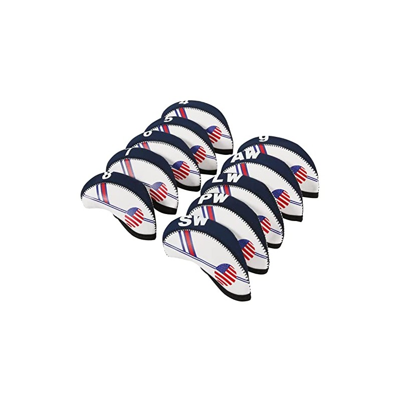 10 Pcs Golf Club Iron Head Covers Protector Headcover Set