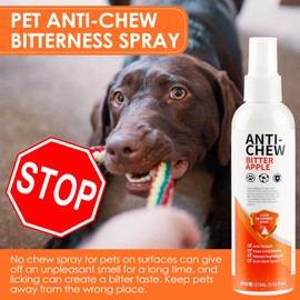LFJUNW Bitter Apple Spray for Dogs to Stop Chewing, 175ML Effective Dog & Cat Deterrent Spray for Furniture, Plants, Floor, Safe No Chew Spray for Dogs to Easily Create Restricted Areas Orange