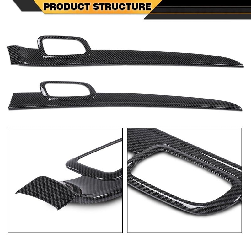 CNNELL Dashboard Panel Door Handle Trim Bezels Carbon Fiber Compatible
