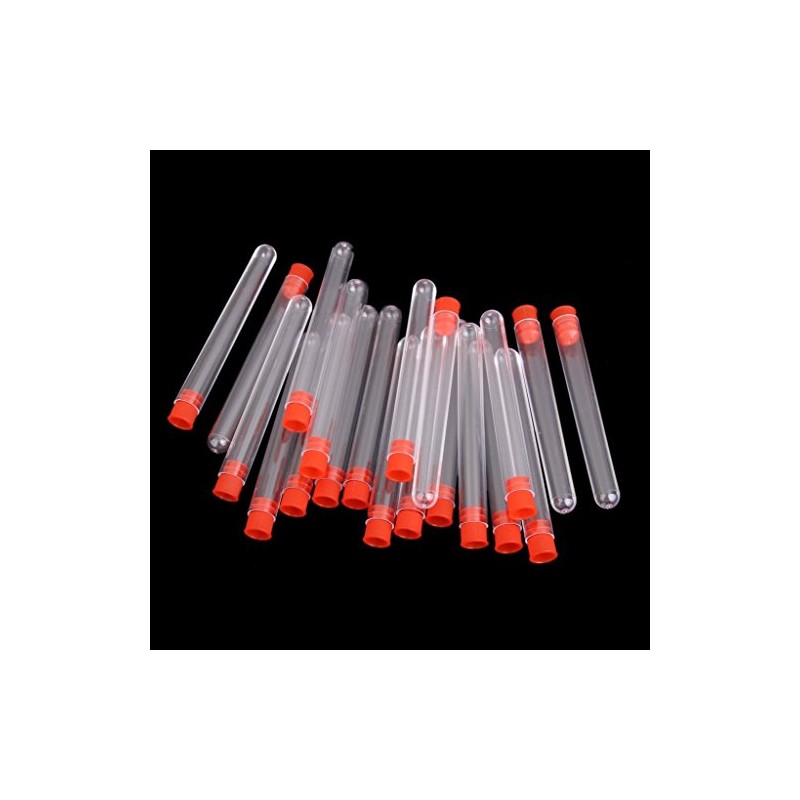 PUL FACTORY 10ml Hard Plastic Test Tube with Cap, 16x100mm,Pack