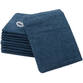 ZOLLNER 10er Set Waschhandschuhe, Waschlappen, 16x21 cm, Baumwolle, Marine