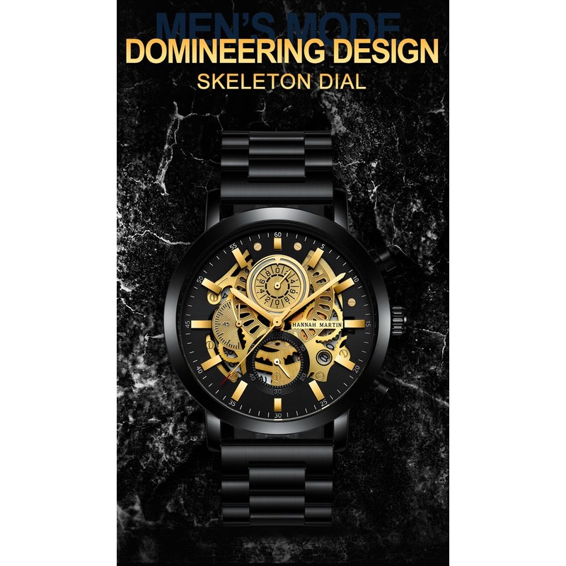 Men's Multi Function Calendar Watch Sky Non-Mechanical Boys Students Black