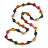 Avalaya Multicoloured Wood Button Bead Long Necklace - 110cm Long