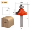 Sinoprotools 4Pcs Round Over Router Bits 1/4 Shank, Roundover Beading