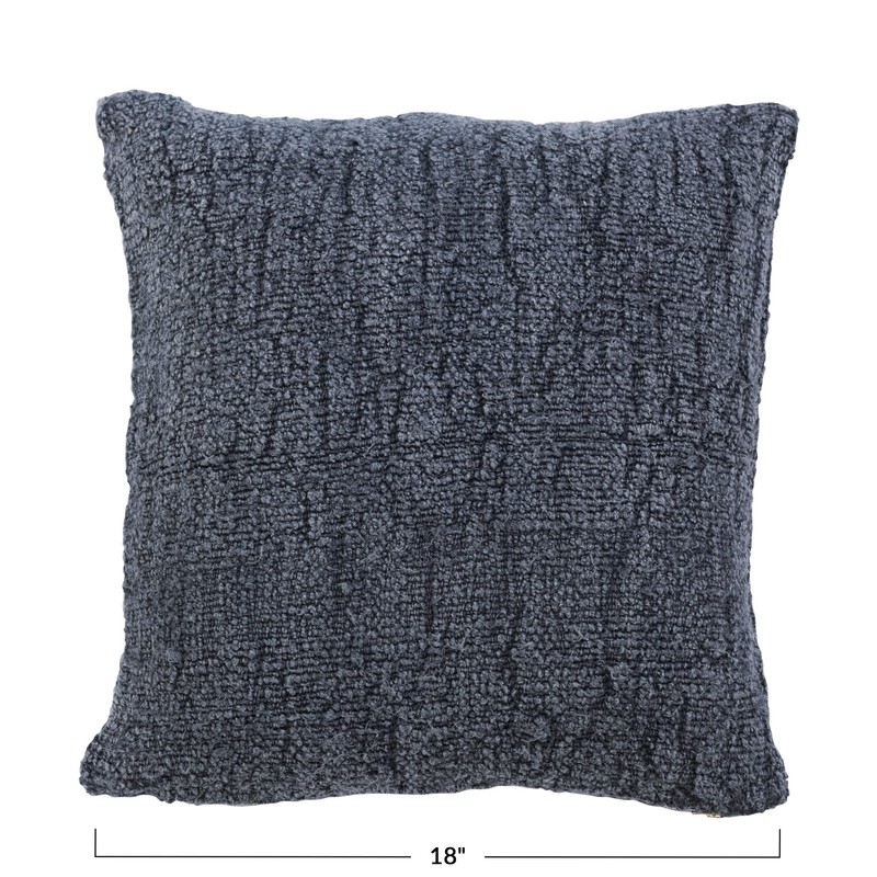 Creative Co-Op Stonewashed Silk and Woven Cotton Pillow, Charcoal