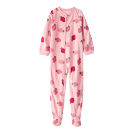 Carter's Big Girls Footed Microfleece PJ's Sleeper Pajamas (Pink Strawberry, 14 Years)