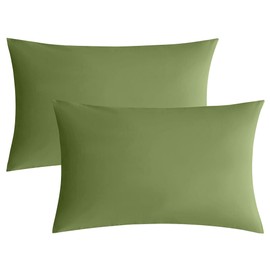 JELLYMONI Pillowcases King Set of 2 Cotton Envelope Pillow Covers Avocado Green 20×36in Bed Pillow Cases 100% Washed Cotton Soft Breathable (Pillows are not Included)
