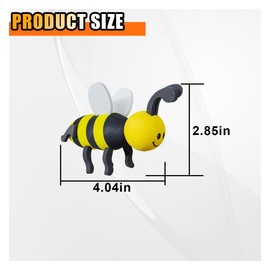 Happy Bee Car Antenna Topper, Cute Bee Automotive Antenna Ball, Easy to Find Car in The Parking Lot, Universal Car Exterior Accessories for Vehicle Truck SUV (White Wing)