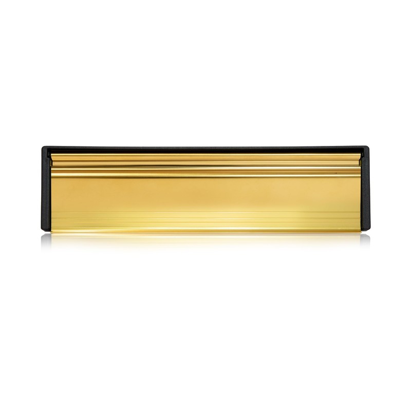 UAP MailPlate 12" Letterplate Polished Brass, Premium Draught Proof Postal