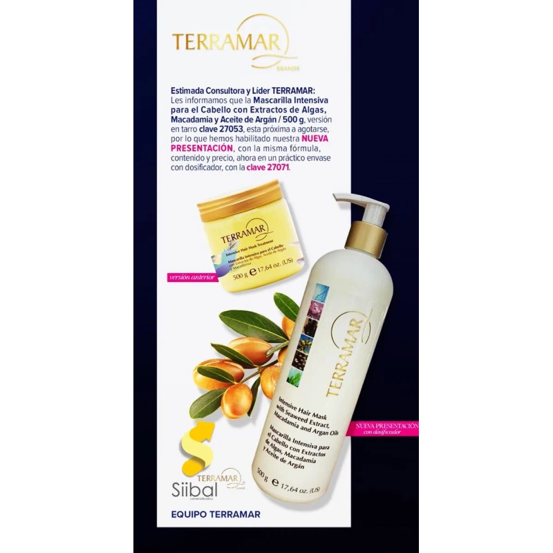 Mascarilla Intensiva Para El Cabello Terramar / 500 G