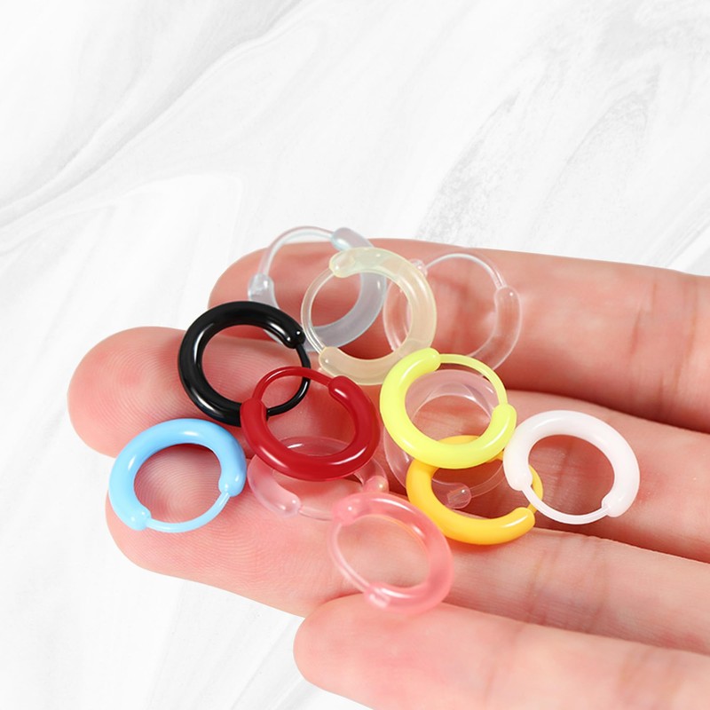 KASFREE 12 Pairs Plastic Hoop Earrings for Women Plastic Earrings