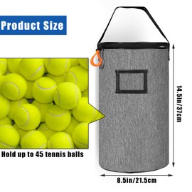 VISEMAN Tennis Ball Bag, Portable Tennis Ball Basket for Tennis Training, Pickleball or Tennis Ball Carrying Storage Bag