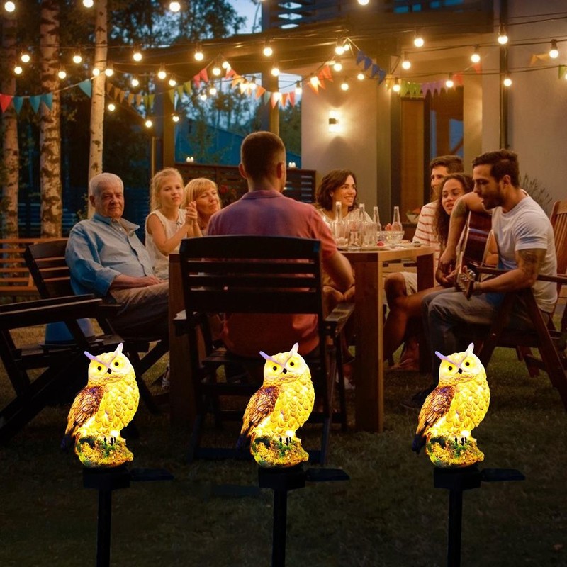 Owl Solar LED Lights Waterproof Garden Decorative with Stake for