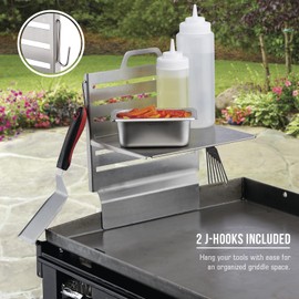 Chef Master Adjustable BBQ Griddle Shelf – Outdoor Organizer & Condiment Holder for Tools, Utensils & Grilling Accessories for Camping, Tailgating & Backyard Cooking 90260 (16.5" x 11.5" 1.5")