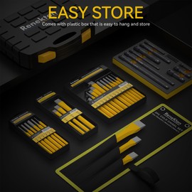 Renekton Heavy Duty Cold Chisels Set, 3/8 in, 1/2 in, 5/8 in, CR-V Steel, For Cutting Rivets, Rods and Bolts, Removing Slag，3 Piece