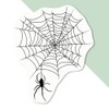 4 x Small 50mm 'Creepy Spiderweb' Permanent Sticker Decals for