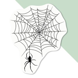 4 x Small 50mm 'Creepy Spiderweb' Permanent Sticker Decals for Cars/Windows/Bins/Walls etc (DW00132324)