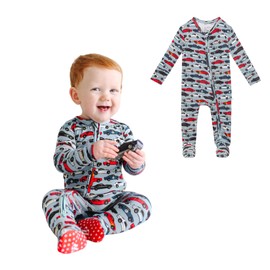 Posh Peanut Posh Peanut Baby Boy Footie Pajamas - Soft Viscose Made from Bamboo 2 Way Zipper Sleepers & Onesies with Non-SlipGrips for Newborns to Toddlers (3-6 Months) Miles