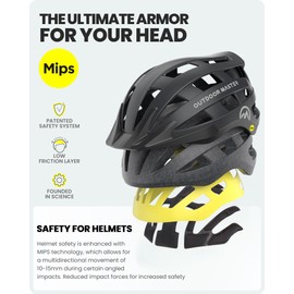 OutdoorMaster Gem II MIPS Bike Helmet with Light - Lightweight Cycling Helmet,Mountain Road Bicycle Helmet for Youth & Adult