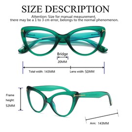 Hubeye Cat Eye Glasses for Women Fashionable Large Frame Anti-Blue Light Cat Eye Glasses with Glasses Holster