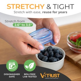 Orblue Silicone Stretch Lids 6-Pack Small for Fresh Food Storage - Seal in Flavors, Keep Food Fresh and Reduce Waste