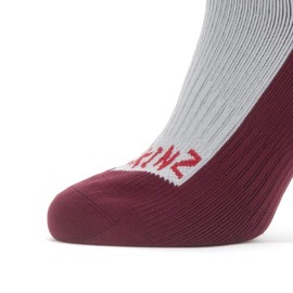 SEALSKINZ Unisex Waterproof Cold Weather Mid Length Sock, Grey/Red, Medium